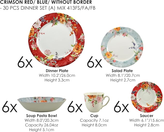 30-Piece Porcelain Dinnerware Set - Image 2