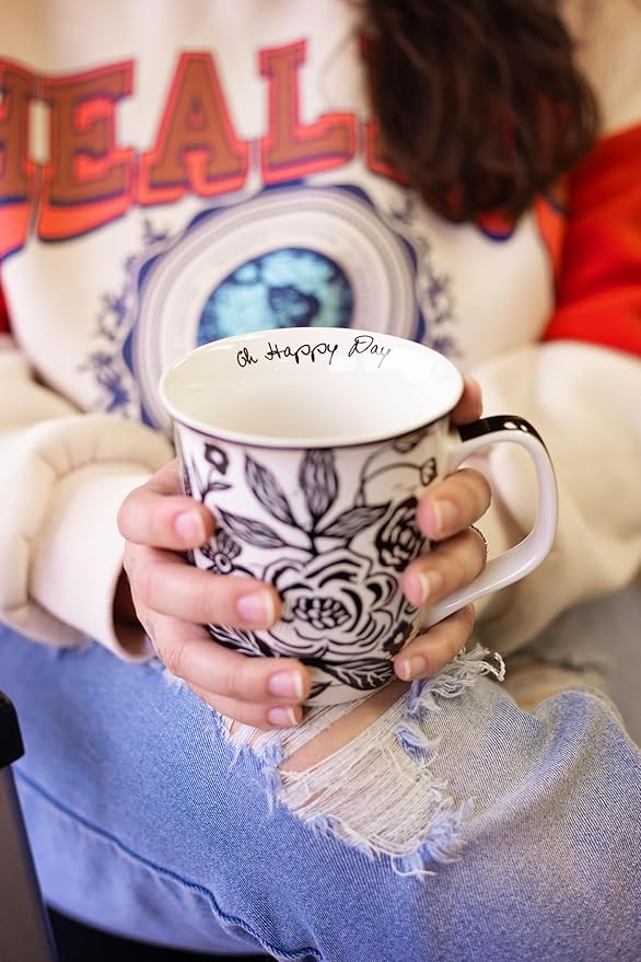 Karma Gifts 14 oz Black and White Boho Mug Western - Image 3