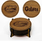 LazerEdge Florida Gators Wooden Coaster Set - Cherry Wood - Officially Licensed Product - 4-Pack