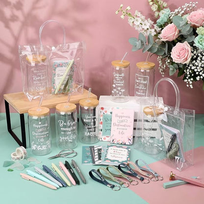 Rtteri 80 Pcs Inspirational Glass Cup Bulk Gift Set 16oz Tumbler - Image 6