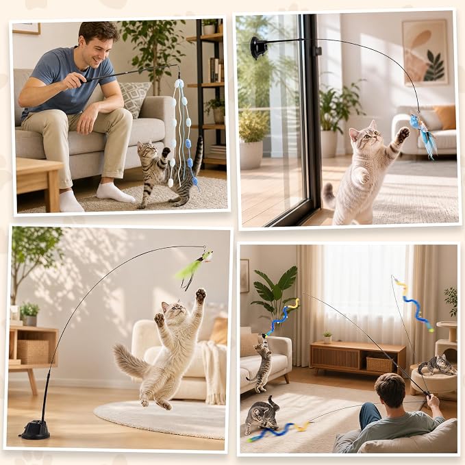 9PCS Cat Wand Toy with Suction Cup - Image 8