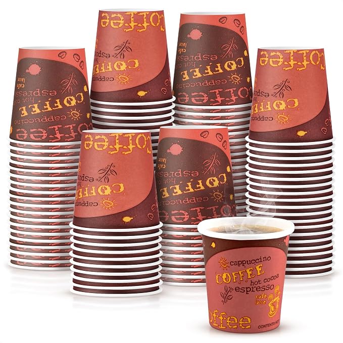 Reluen 200 Pack 3 Oz Disposable Espresso Cups, Paper by Reluen