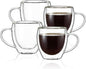 CNGLASS 5oz Espresso Mugs, Double Wall Insulated Glass Coffee Mugs by CNGLASS