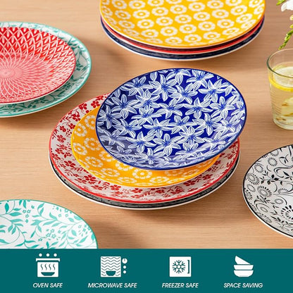 vancasso 10.25" Ceramic Dinner Plates Set of 6, Muted Vintage | Microwave - Image 4