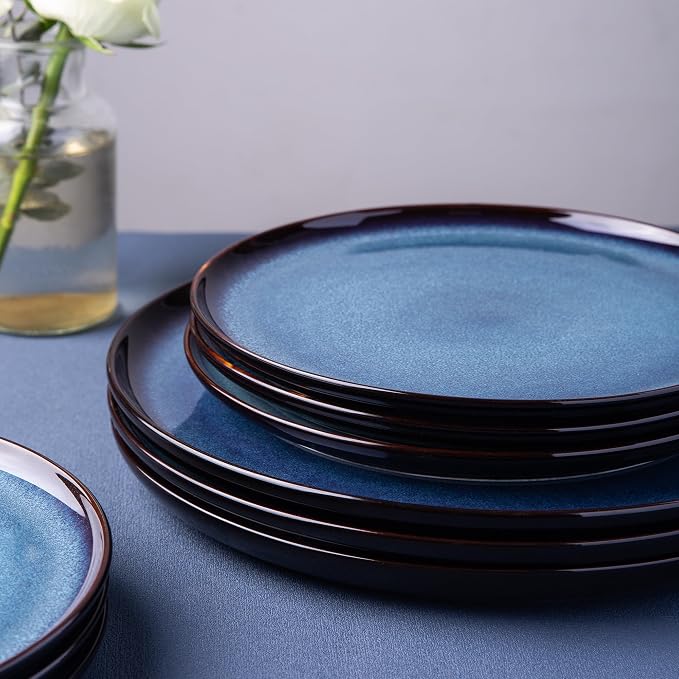 LERATIO Ceramic Dinner Plates Set of 4, 10.5 Inch Reactive Glaze Plate Sets | - Image 5