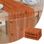 Artoid Mode Caramel Flower Pearl Pink Gauze Table Runner 10FT 3PC, Seasonal by ArtoidMode