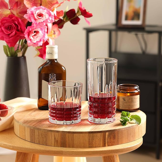 Moretoes Drinking Glasses Set of 12, Mixed Drink Cocktail Glass | 6 Highball - Image 2