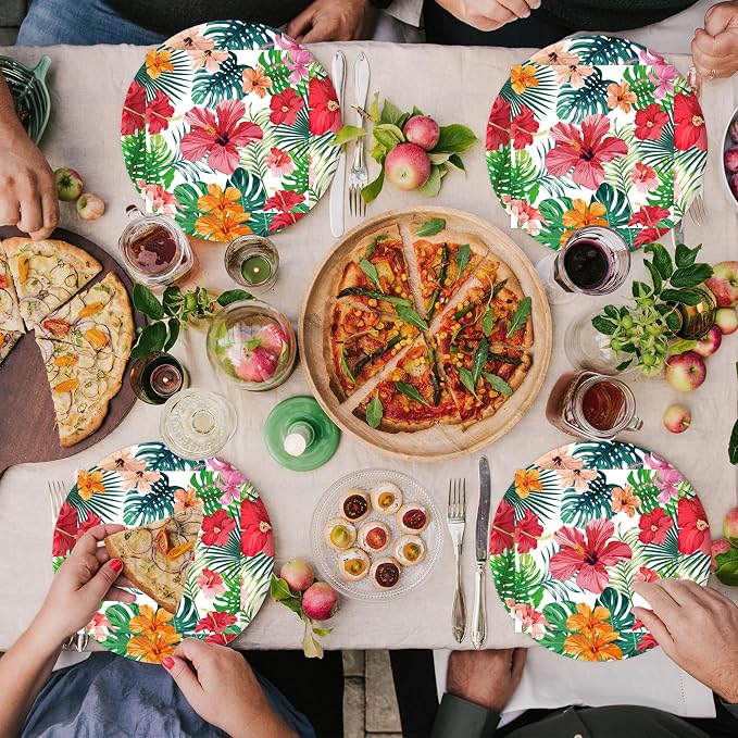 50PCS Hawaiian Luau Paper Plates and Napkins Party Decorations, 7inch - Image 5
