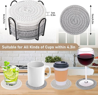 OIAHOMY 8 Pcs Coasters with Holder - Image 2