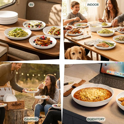 Wheat Straw Plates Set of 8 Unbreakable Microwave and Dishwasher Safe Plates - Image 7