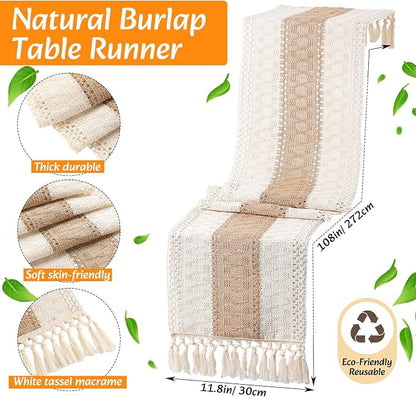8 Sets Boho Decoration Placemats Round Woven Placemats, Cloth Napkins, Wood - Image 3