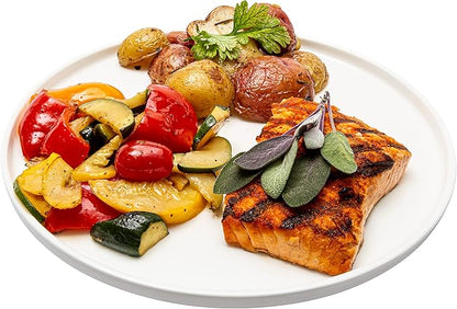 Vikko Salad Plate, Set of 4 White Plates, Bone China, Stackable 10 Inch Dinner Plates, Dishwasher Safe