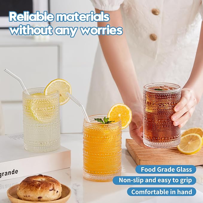 15 oz Clear Hobnail Drinking Glasses - Image 7