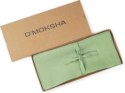 D'Moksha Homes Linen Sage Green Table Runner 120 Inches Long - 100% Pure Linen Dining Table Runner 14 x 120 Inch for Spring, St Patricks Day, Easter - Machine Washable