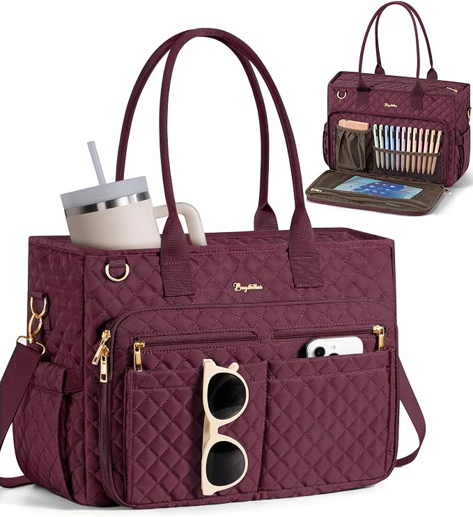 Bagstellar Teacher Tote Bag for Women, 15.6" Laptop Work Tote Computer Bag | by Bagstellar