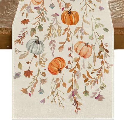 RABUSOFA Fall Table Runner 13x60 Inch Pumpkins Fall Decor by RABUSOFA