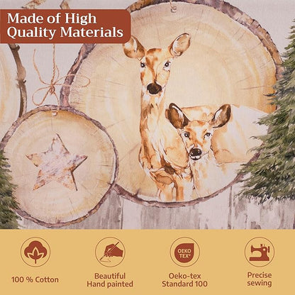 Maison d' Hermine Table Cloth Square Table 100% Cotton 54 x 54 Inches Fall Tablecloth Reusable Everyday Use for Thanksgiving Christmas Decorations Dining Farmhouse Party (Mountain Life)