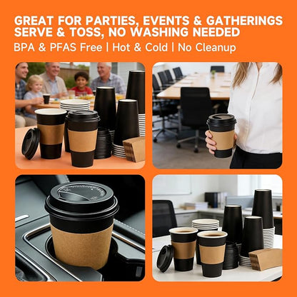 METAPRINT 500 Pack 12 oz Disposable Coffee Cups - Image 6