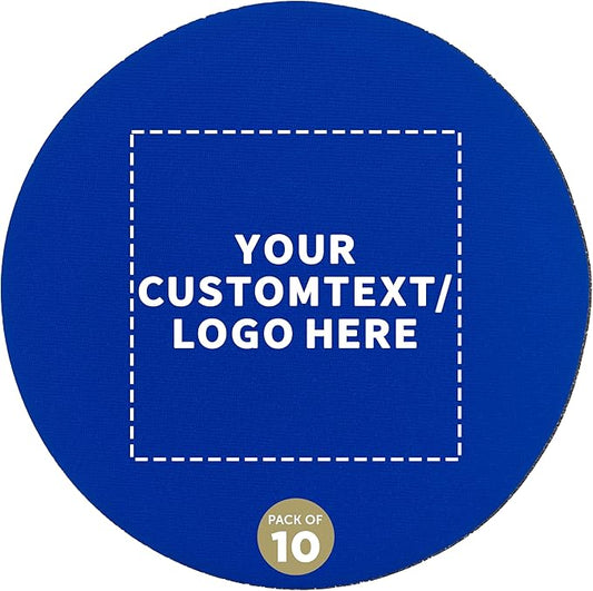 10 Round Foam Bud Coasters Pack, 4 inch - Customizable Text, Logo - PU Foam, Party Favor - Royal Blue