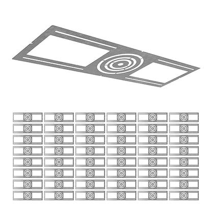 ASD 48 Pack New Construction Mounting Plate with Symmetric Round Hole - 3-4-6" Flat Steel Rough-in Wafer Light Bracket, LED Recessed Lighting Housing