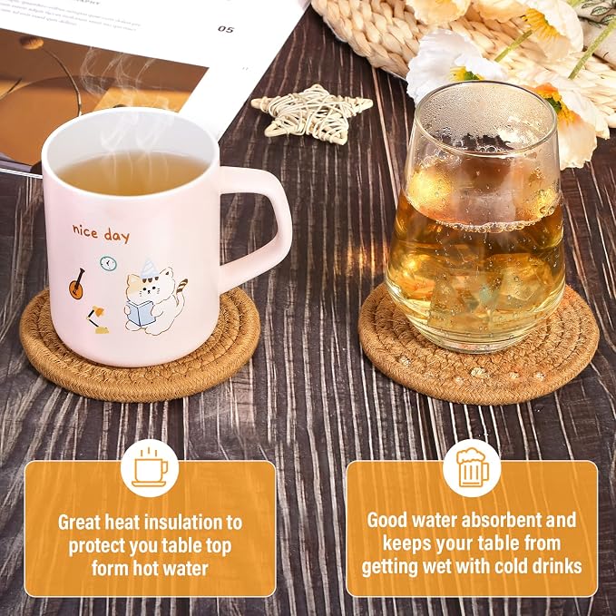 8 Pcs Drink Coasters with Holder, Absorbent Coasters - Image 6