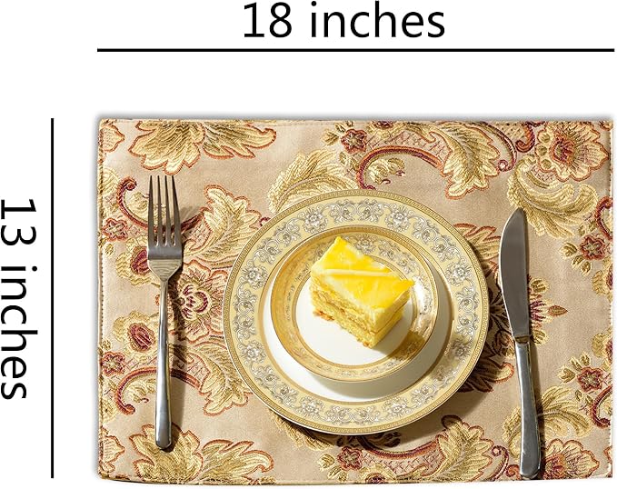 Extra Luxury Dinner Placemats Set of 6, - Image 2