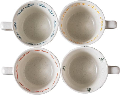 Ceramic Mugs 11 oz Unique Luxurious Cups Set of 4, Mug - Image 9