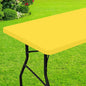 Smiry Rectangle Picnic Table Cloth, Waterproof Elastic Fitted Tablecloths for 4 Foot Tables, Washable Polyester Table Cover for Camping, Indoor and Outdoor (Yellow, 30"x48")