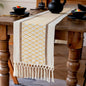 EMMTEEY Macrame Table Runner Boho Style 94 Inches Long, Hexagonal Yellow | by EMMTEEY