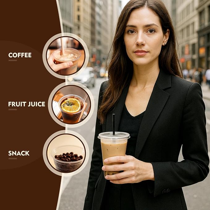 YEEHAW 16 oz 100 Pack Disposable Iced Coffee Cups - Image 6