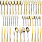 Gold Silverware Set for 8, OGORI 45-Piece Stainless Steel Flatware Set by OGORI