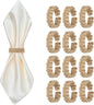 Meplait Napkin Rings Set of 12, Boho Napkins Holders Ring by Meplait