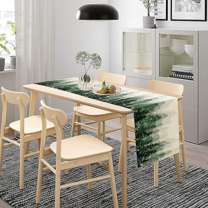 Green Forest Pine Trees Table Runner, Woodland Tabletop Scarf Home Kitchen - Image 3