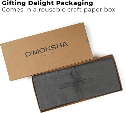 Classic Linen™ by D'Moksha Charcoal Grey Table Runner 108 Inches Long, 100% - Image 4