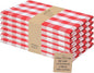 Urban Villa Cotton Dinner Napkins Set of 6, Highly Absorbent 20x20 Inches Premium Cloth Napkins Hotel Quality Reusable & Washable Table Dinner Napkins for Home & Weddings - Red/White, Checks