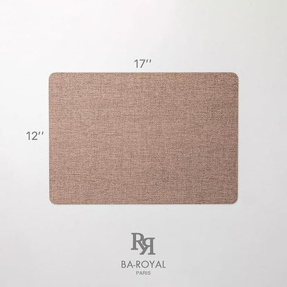 Faux Leather Placemats Set of 6 Vinyl Washable Wipeable Table Mats for Kitchen Dining Table Heat Resistant Waterproof Modern Indoor/Outdoor Placemats Non-Slip Easy Clean Place Mats (Cocoa)
