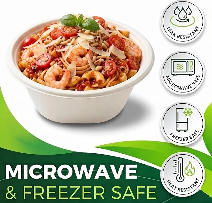 Paper Bowls 32oz, Heavy Duty Disposable Bowls, Milk Cereals, Uncoated and - Image 6