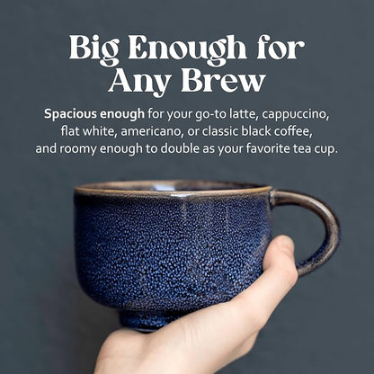 NOVA CERAMICS Navy Blue Extra Large Coffee Mug - 16 oz Ceramic Mug - Abyss | - Image 7