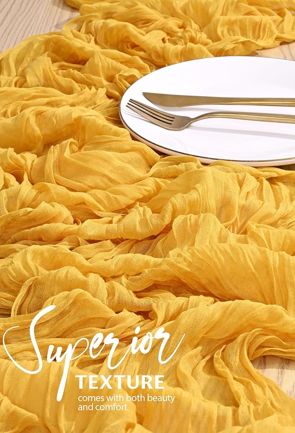 18 Pack Cheesecloth Table Runner 10FT Gold Table Runner Boho Gauze Cheese Cloth - Image 4