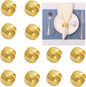 14K Gold Napkin Rings Set of 12, Metal Gold Napkins Rings Holder Buckles by FAZKAR