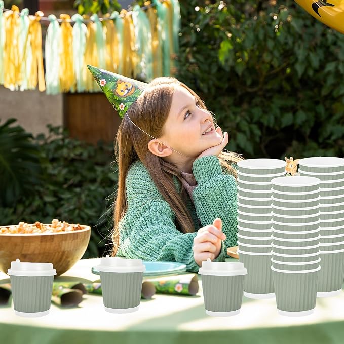 Whaline 100 Pcs Sage Green Disposable Espresso Cups - Image 6