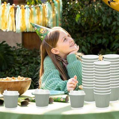 Whaline 100 Pcs Sage Green Disposable Espresso Cups - Image 6