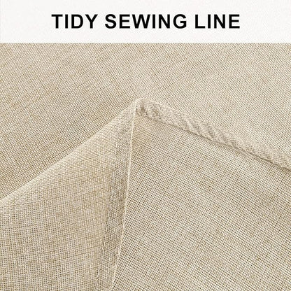 Hiasan Round Linen Tablecloth 30 Inch - Wrinkle and Stain Resistant Washable Polyester Fabric Table Cloth for Dining Room Kitchen Party, Beige