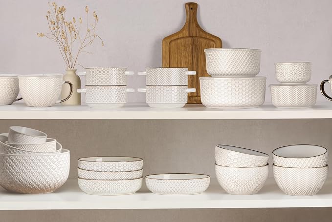 KooK Soup Bowls, Ceramic Bowl, for Soup, Cereal and Poke, Microwave & - Image 5