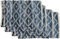 Perilla Home Natural Chindi Jute Placemats Set of 4 Vintage Boho 13x19 Inch Blue-Grey Rectangle Table Mats for Kitchen Dining Room Home Decor Banquets Family Gathering Rustic Placemat (Alexandria)