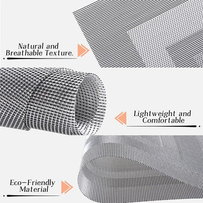 Timeet Gray Placemats Set of 4, Heat Resistant Non-Slip Place Mats, Durable Washable PVC Vinyl Woven Table Mats, Wipeable Placemats for Dining Table Easy to Clean