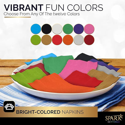 Big Party Pack 40 Count Gold Dinner Napkins Tableware- Ideal for Wedding, Party, Birthday, Dinner, Lunch, Cocktails. (7” x 7”)