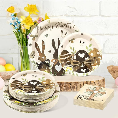 60 Pcs Happy Easter Plates and Napkins Party Supplie, Serves 20 | Easter Egg - Image 5