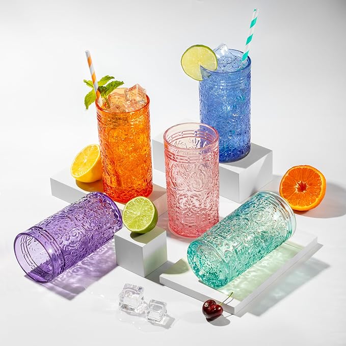 Godinger Jax Highball Beverage Glass Cup Orange Spice – Set of 4 - Image 4