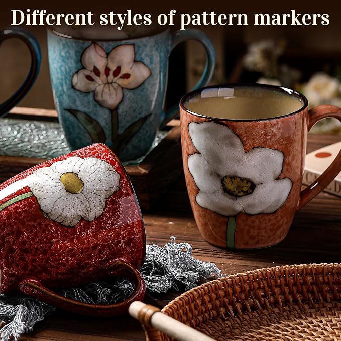 Maxdot 12oz Ceramic Coffee Mugs, Glazing Process Coffee Cup - Image 5
